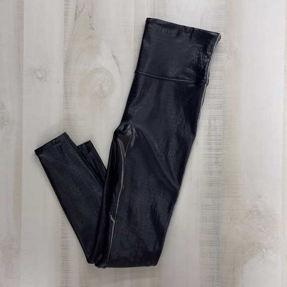 SPANX revolve anthropologie crocodile high rise brown leggings travel slimming - Picture 8 of 10